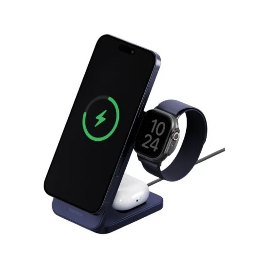 Energea magtrio 2, 3in1 foldable qi2 25w wireless charger - gunmetal
